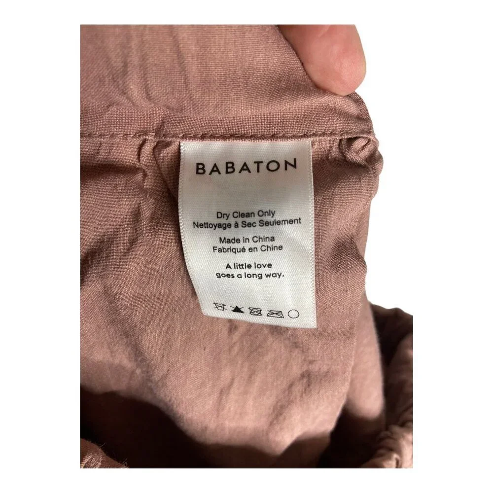 Aritzia Babaton Day Linen Pink Pull-On Pant-sz Medium